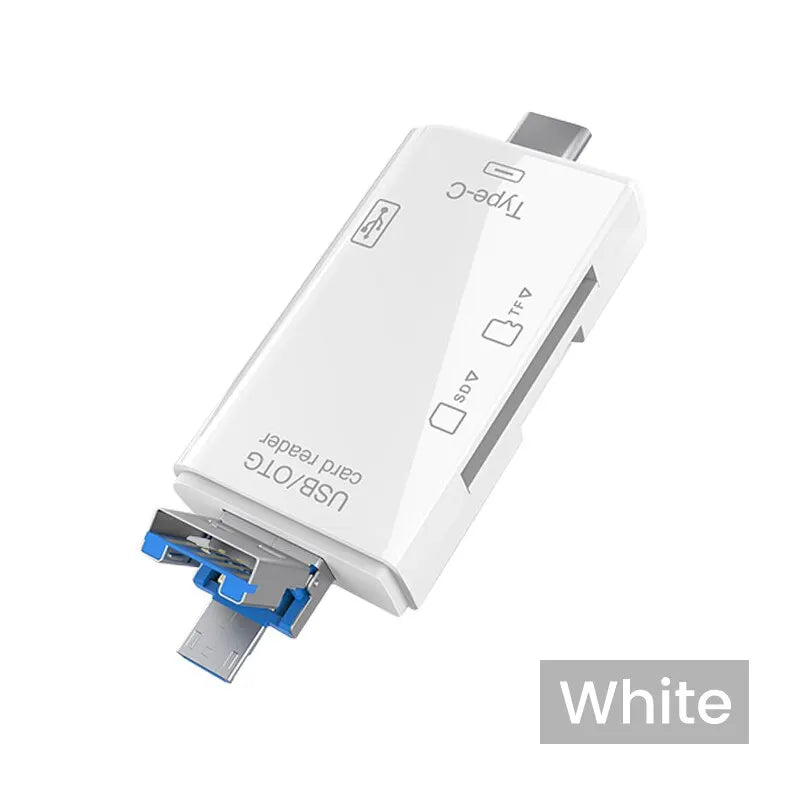 Otg Type C Card Reader Usb 2 0 Tf Mirco Sd Smart Memory Flash Memory Adapter Mini Mobile Phone Accessories 6In1