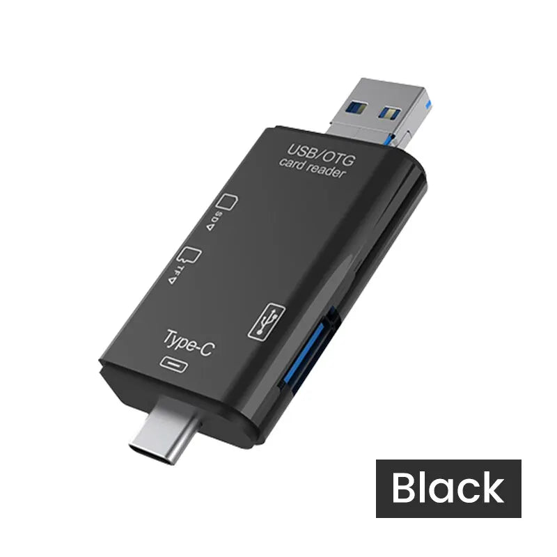 Otg Type C Card Reader Usb 2 0 Tf Mirco Sd Smart Memory Flash Memory Adapter Mini Mobile Phone Accessories 6In1
