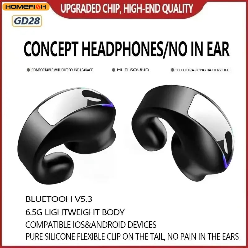 BT Earphone Clip on Monaural Inear Motion Stereo Bone Conduction Gd28 Business Wireless Earphone Mini Monaural Tws