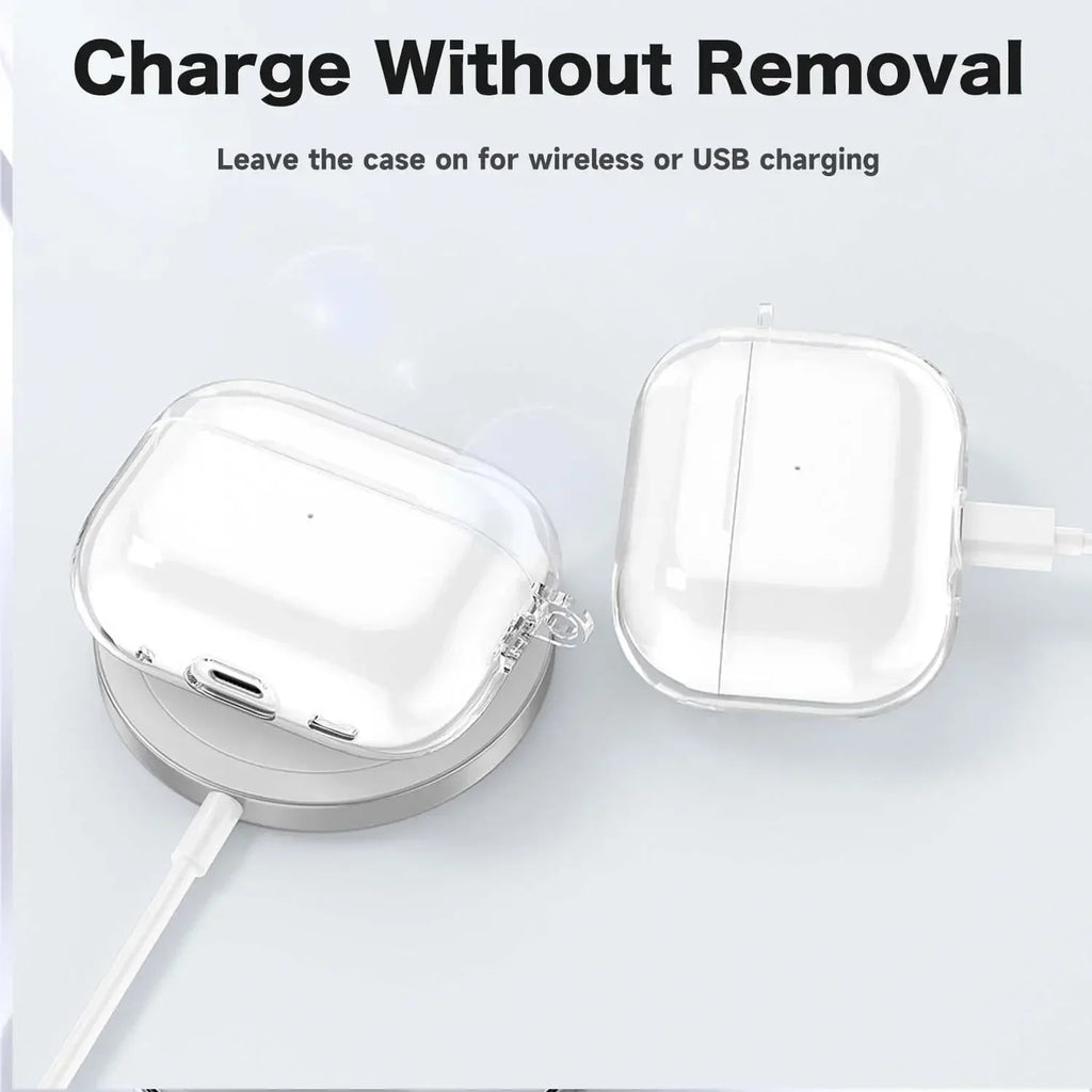 For Airpods Pro 3 2Nd Generation Air Pods 4 2024 Gen Case Accessories Clear Soft TPU Earphone Cover with Lanyard Strap