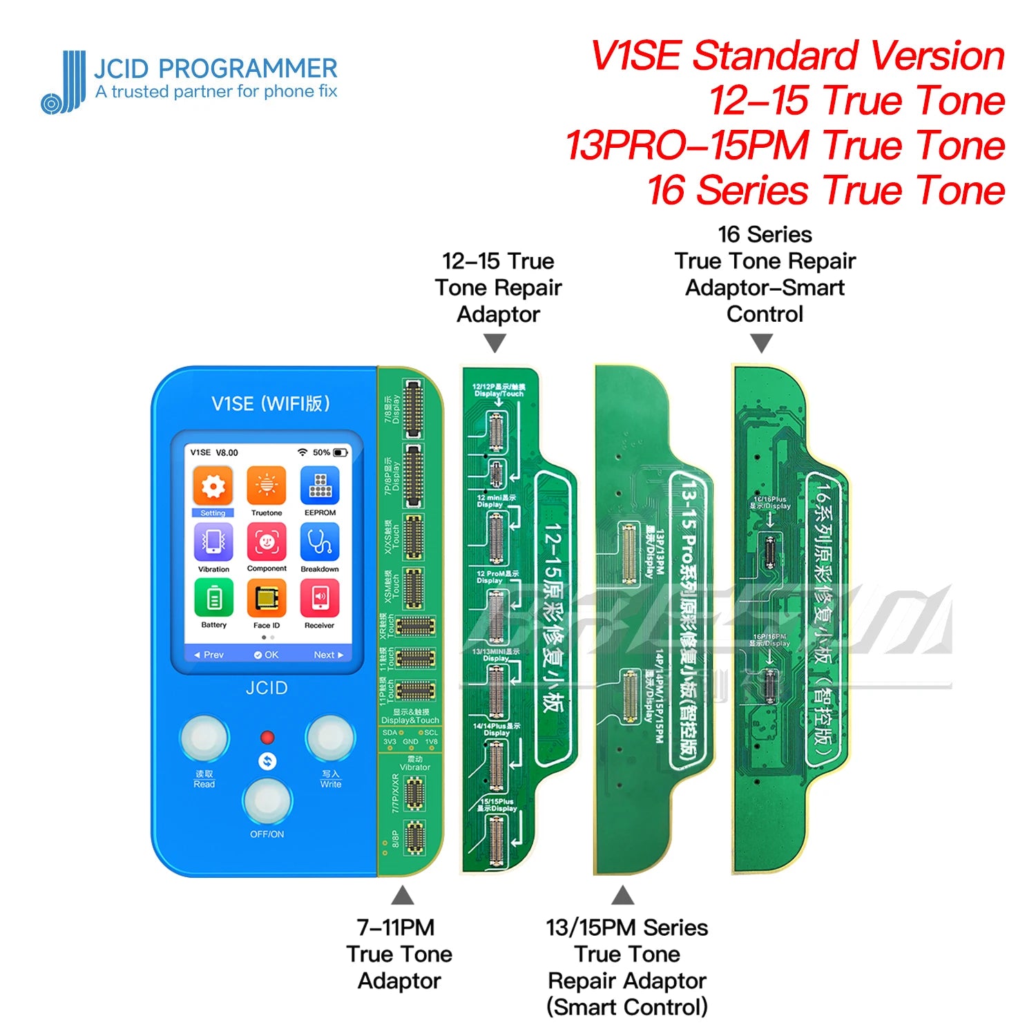JCID V1SE Programmer Screen Sensitization Converter for Iphone 11 12 13 14 15 16 17 Pro Max LCD True Tone Original Color Repair