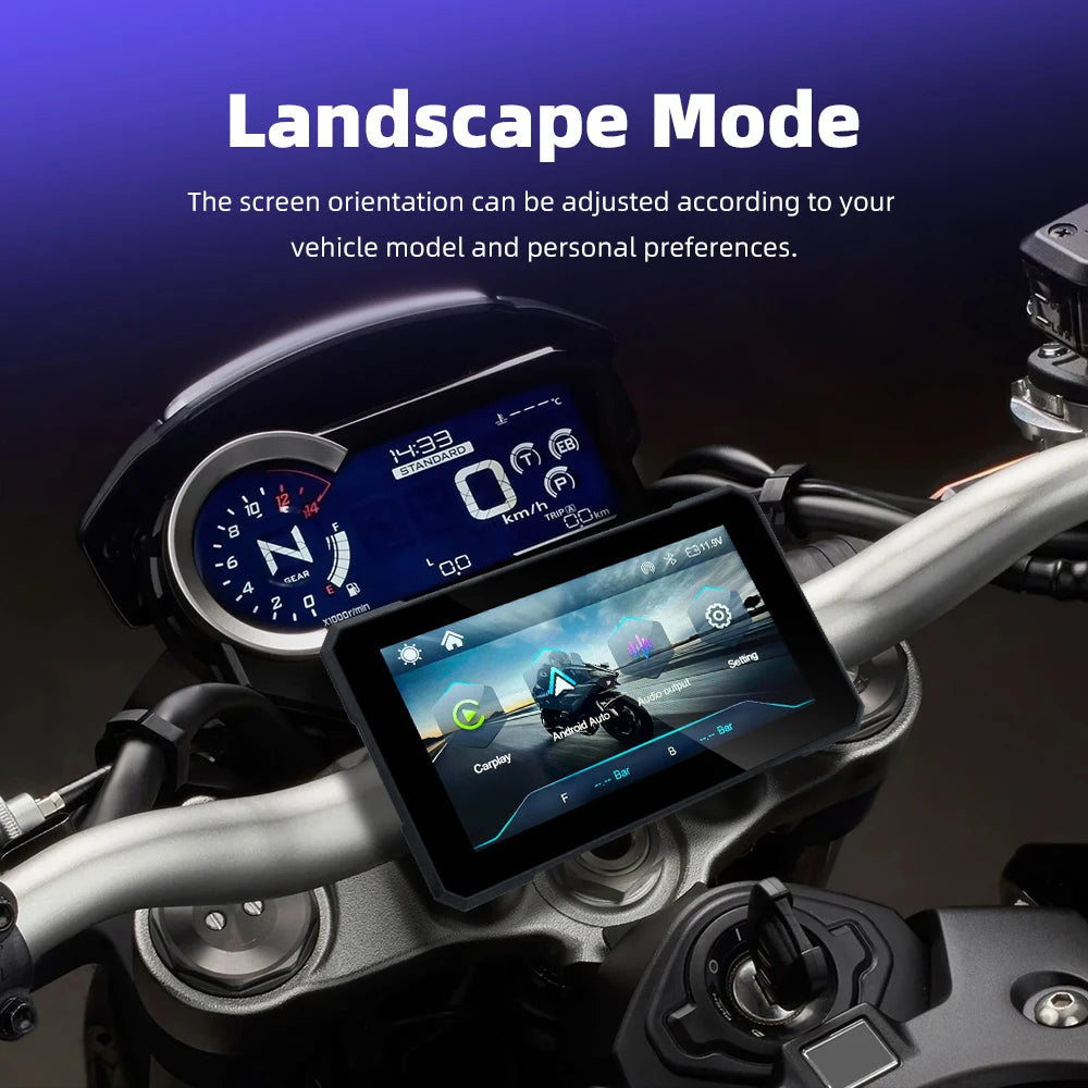 5.0 Inch Wireless Carplay Moto Android Auto Portable Digital Motorcycle Dashboard GPS Navigation Removable Display Screen