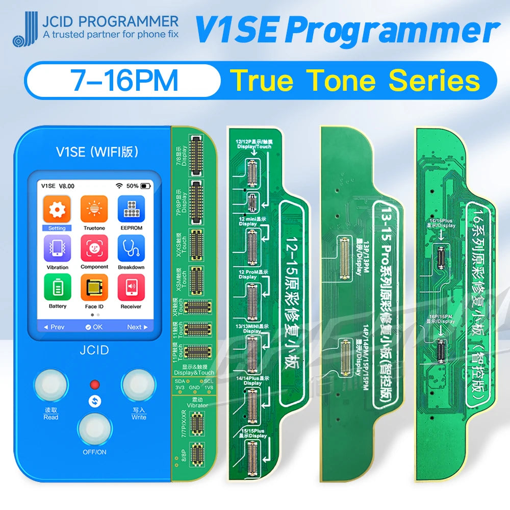 JCID V1SE Programmer Screen Sensitization Converter for Iphone 11 12 13 14 15 16 17 Pro Max LCD True Tone Original Color Repair