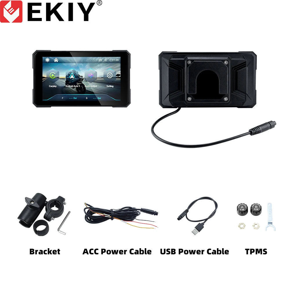 5.0 Inch Wireless Carplay Moto Android Auto Portable Digital Motorcycle Dashboard GPS Navigation Removable Display Screen